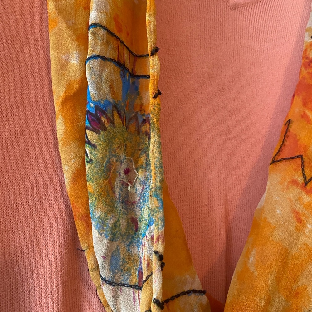 Vibrant Orange and Pink Scarf